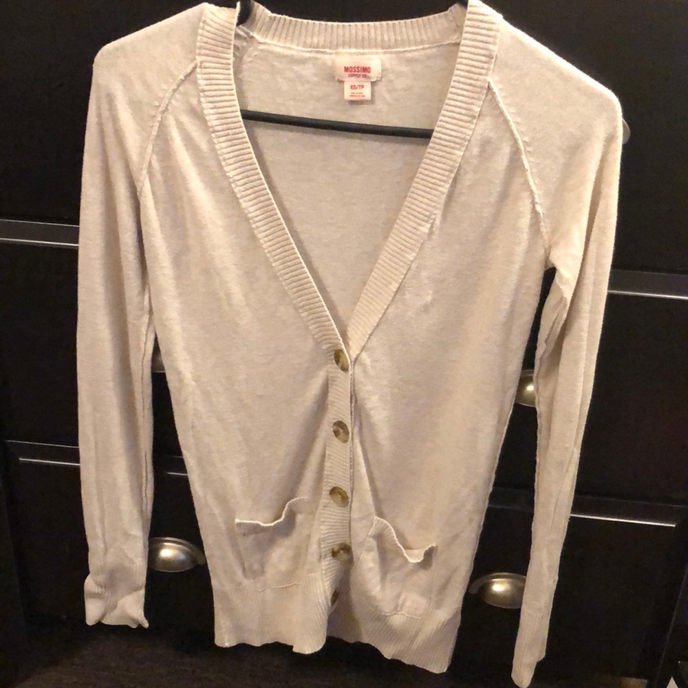 Tan button down sweater, lightly worn, XS